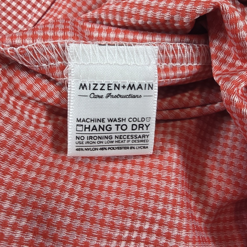 Mizzen Main‎ Shirt Mens 2XL Red Gingham Standard Long Sleeve Performance Stretch - Picture 5 of 9